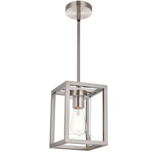 New, in box, three Brushed Nickel Pendant Lights
